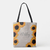 Sac fourre-tout de Burlap de tournesol radiant per (Dos)