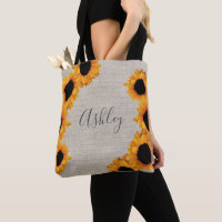 Sac fourre-tout de Burlap de tournesol radiant per