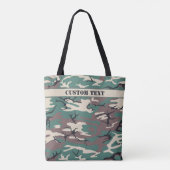 Sac fourre-tout de Camo vert Woodland avec texte (Dos)