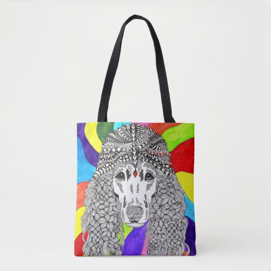 Sac fourre-tout de caniche mignon et coloré (Devant)