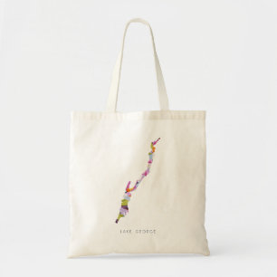 Sac fourre-tout de carte du lac George Silhouette
