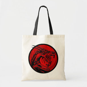 Sac fourre-tout de cercle de dragon noir rouge