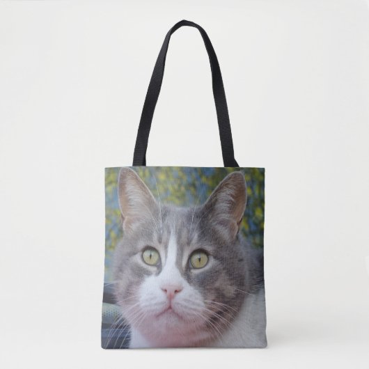 Sac fourre-tout de chat blanc gris (Devant)