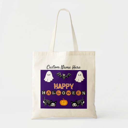Sac fourre-tout de chat Halloween - Personnaliser (Devant)