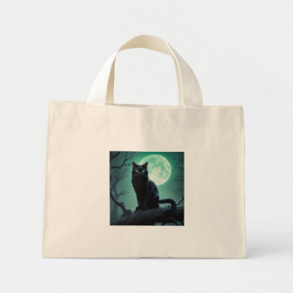 Sac fourre-tout de chat noir d'Halloween