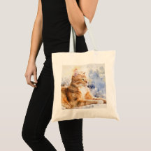 Sac fourre-tout de chats de gingembre relaxé