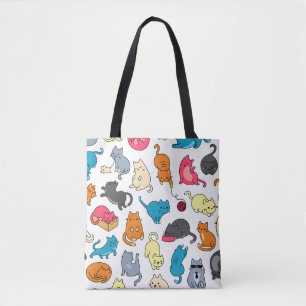 Sac fourre-tout de chats Hipster Cartoon