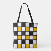 Sac fourre-tout de chèques monochromes jaunes (Dos)