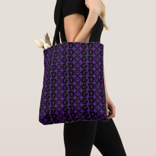 Sac fourre-tout de chien en violet profond et noir