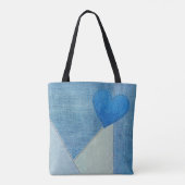 Sac fourre-tout de coeur Blue Denim (Dos)