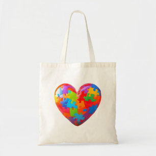 Sac fourre-tout de coeur de pièce de casse-tête