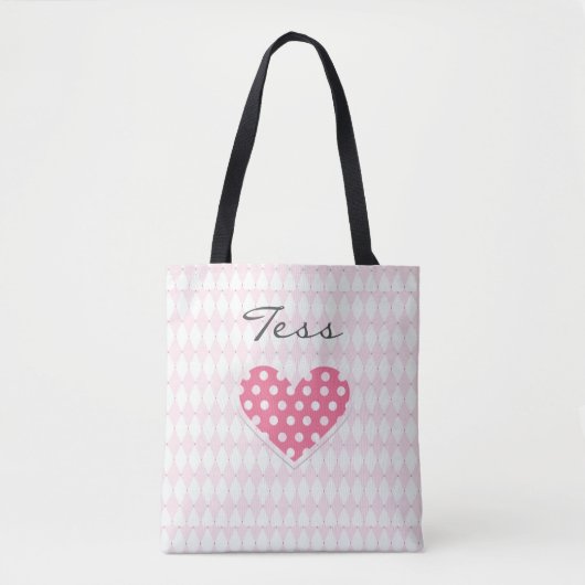 Sac fourre-tout de coeur rose (Devant)