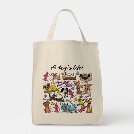 Sac fourre-tout de collage à thème de chien (Dos)