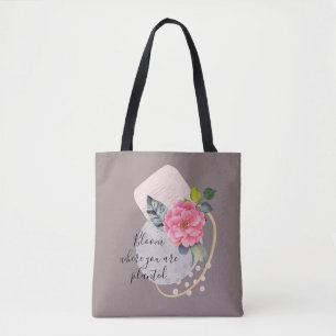 Sac fourre-tout de collage floral en floraison