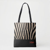 Sac fourre-tout de collection de peau Zebra (Devant)
