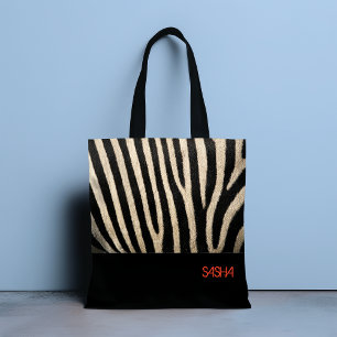 Sac fourre-tout de collection de peau Zebra