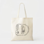 Sac fourre-tout de conception "D" noir (Devant)