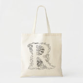 Sac fourre-tout de conception "R" en noir (Devant)