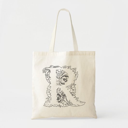 Sac fourre-tout de conception "R" en noir (Devant)