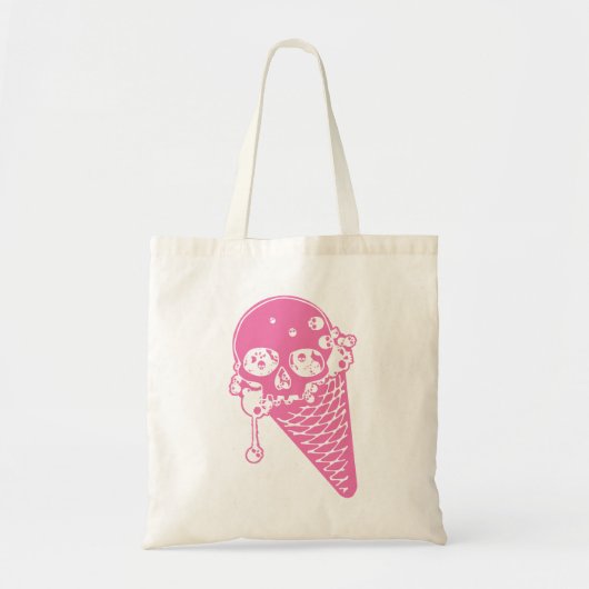 Sac fourre-tout de cône de crème glacée rose (Devant)