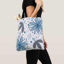 Sac fourre-tout de courses en art floral abstrait