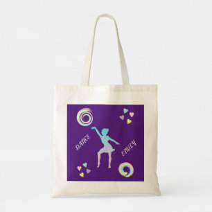 Sac fourre-tout de danse avec coeur et tourbillons