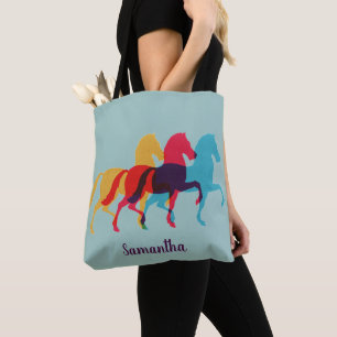 Sac fourre-tout de design de chevaux colorés