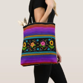 Sac fourre-tout de design mexicain couleur plein (De près)