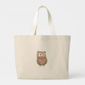 Sac fourre-tout de dessin animé Wise & Cute Owl (Dos)