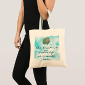 Sac fourre-tout de devis de plage Watercolor (Devant (produit))