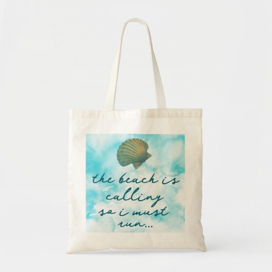 Sac fourre-tout de devis de plage Watercolor (Devant)