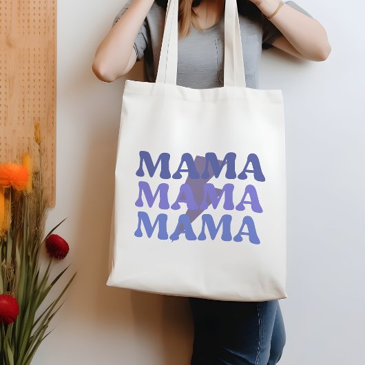 Sac fourre-tout de devis Mama Mama Mama bleu et vi