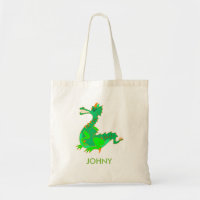 Sac fourre-tout de dragon mignon personnalisé