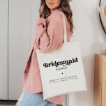 Sac fourre-tout de fête de Bachelorette rétro<br><div class="desc">Ce sac fourre-tout de fête de bachelorette rétro dispose d'une belle police rétro   espace pour ajouter votre texte personnalisé. Tous les noms,  événements,  date et texte de l'emplacement sont modifiables afin que vous puissiez créer ce sac pour s'adapter à n'importe quel événement ou style!</div>