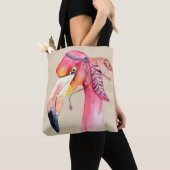 Sac fourre-tout de Flamant rose de Boho Fiona (De près)
