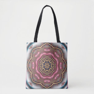 sac fourre-tout de fleur rose fractal