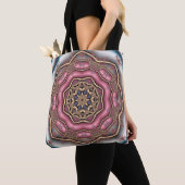 sac fourre-tout de fleur rose fractal (De près)