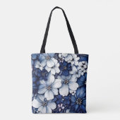 Sac fourre-tout de fleurs 3d bleu pour femmes et f (Dos)