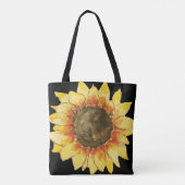 Sac fourre-tout de fleurs de tournesol d'aquarelle (Dos)