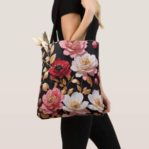 Sac fourre-tout de fleurs d'images à 2 faces perso