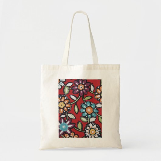 sac fourre-tout de fleurs hippies colorées (Devant)