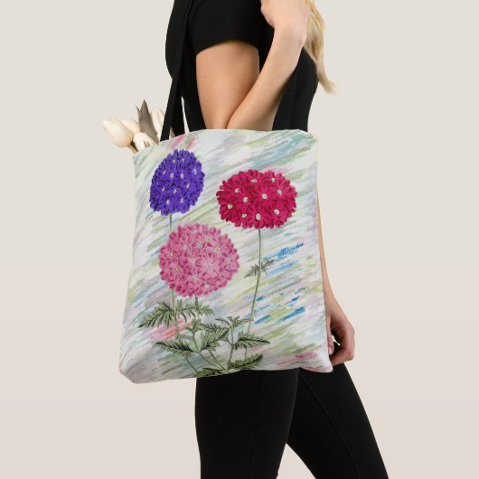 Sac fourre-tout de fleurs Hydrangea de style vinta (De près)