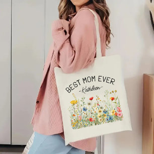 Sac fourre-tout de fleurs sauvages personnalisé, C