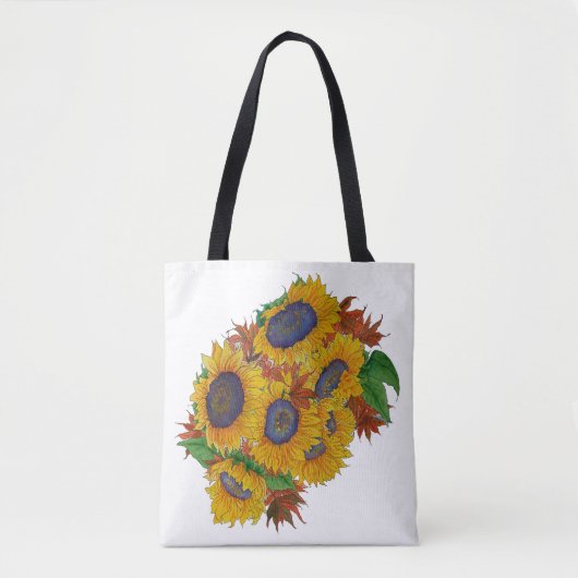 Sac fourre-tout de fleurs Sun peint (Devant)