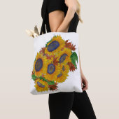 Sac fourre-tout de fleurs Sun peint (De près)