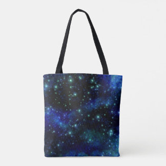 Sac fourre-tout de galaxie bleu personnalisé