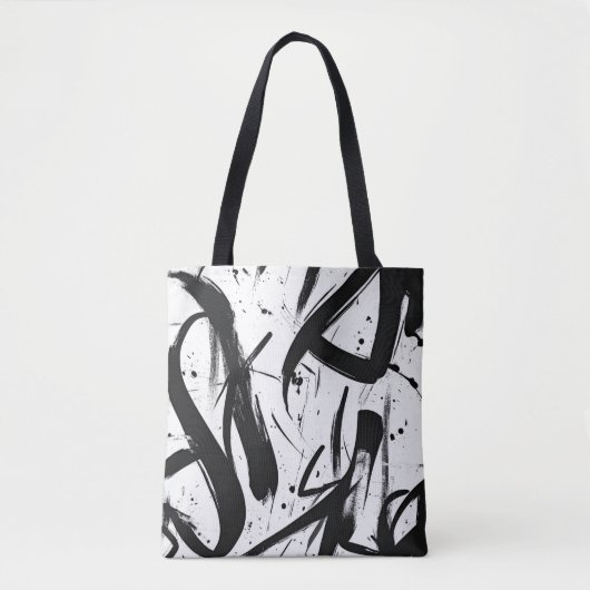 Sac fourre-tout de graffiti Abstrait - Gras noir e (Devant)