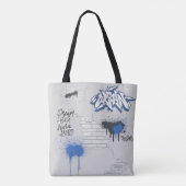 Sac fourre-tout de graffiti bleu et gris de moto (Dos)