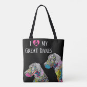 Sac fourre-tout de Great Danes mignon et coloré (Dos)