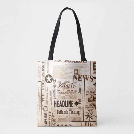 sac fourre-tout de journal vintage (Devant)